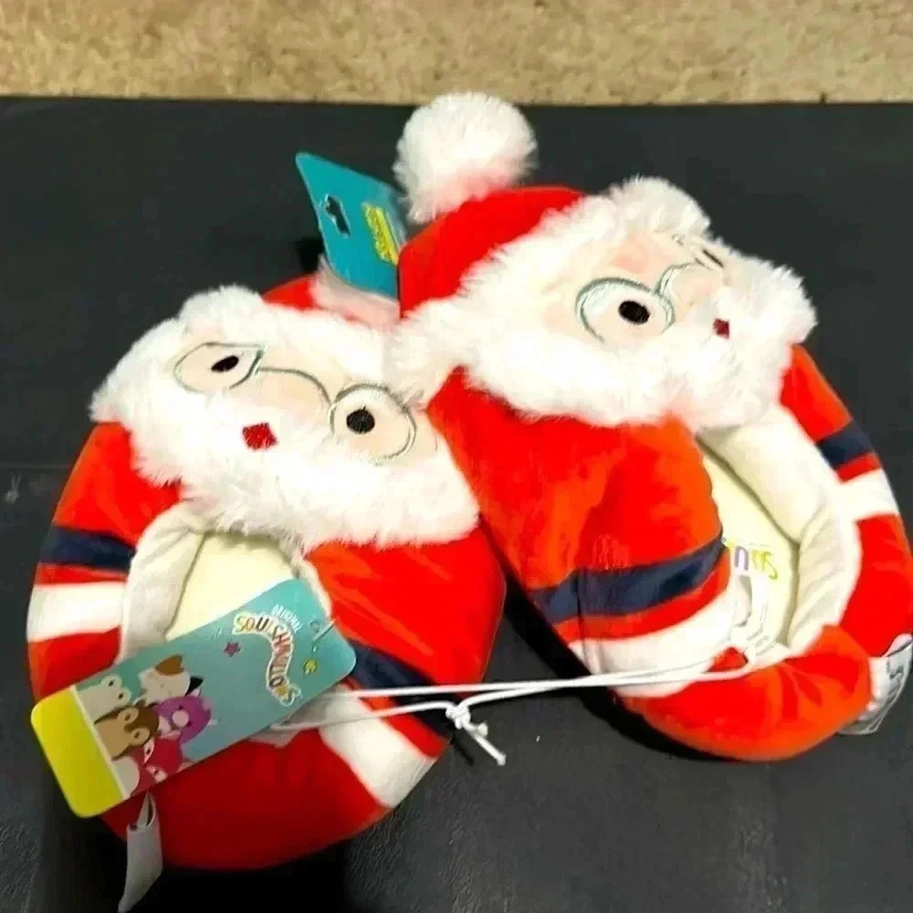 Squishmallows Santa slippers kids size 11/12 NWT